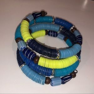 Blue and yellow bracelet